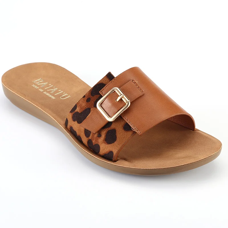 2022 PU Daily Casual  Summer Outdoor Fashion Women Flat Sandals and Slippers For Ladies