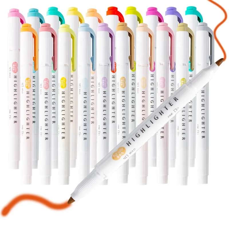 42 Colors Dual Tip Highlighter Marker for Journal Drawing