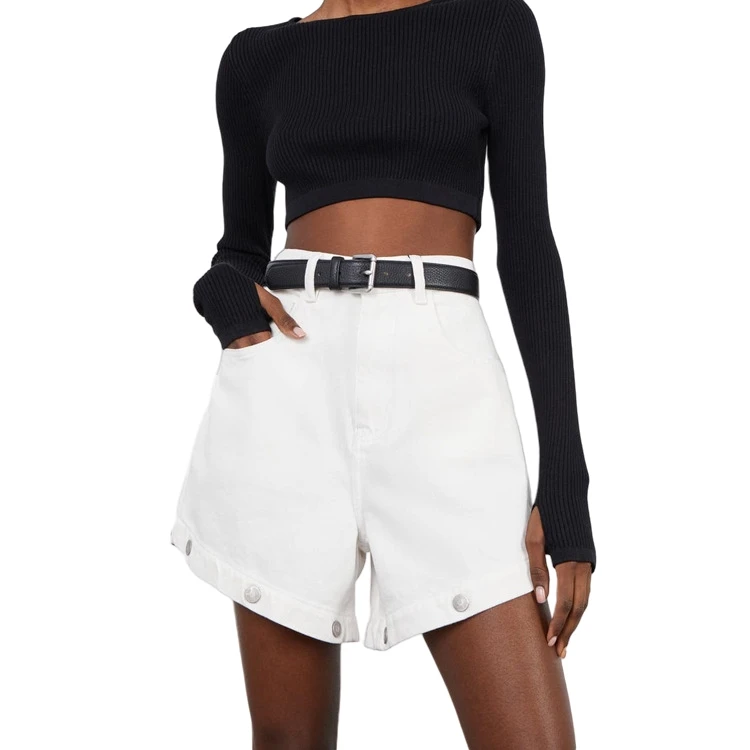 White Crepe Cutout Straight Stretchy Women Trousers And Pants