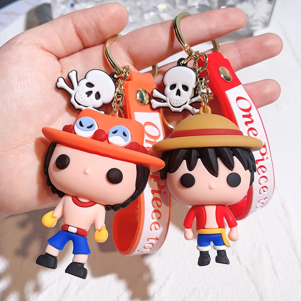 20 Designs High Quality Anime Keychain Accessories Luffy Nika PVC Rubber keychains Cosplay Car Key Backpack Keychains