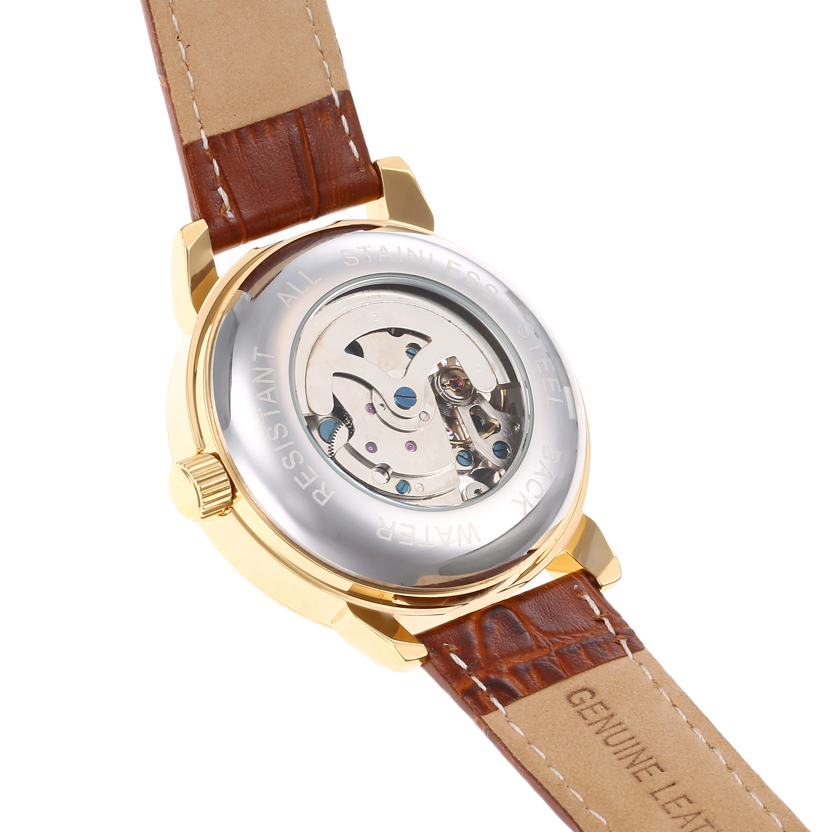 Royal Bear Stainless Steel Men Casual Fashion Waterproof Automatic Movement Mechanical Wrist Watches