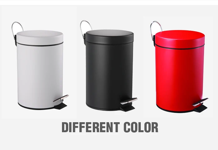 
Basic Style Round Shape Waste Bin 3/5/7/12/20/27/30L Stainless Steel Garbage Trash Bin Metal Trash Can with inner bucket 