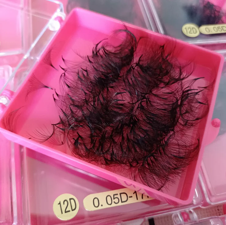 Stock Handmade Loose Promade Fans Pointy Base Stem Premade 120 300 500 1000 loose russian 5d volume lashes