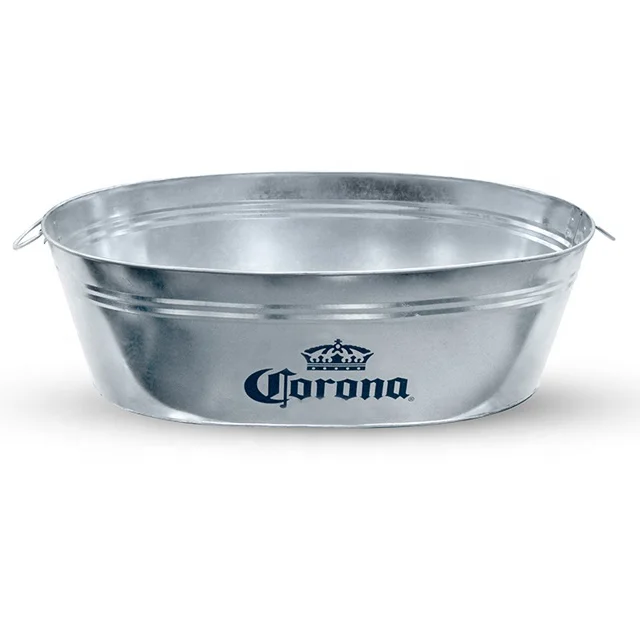 CORONA 66L Large Galvanized Metal Ice Bucket For Beer Metal Large Tub For Party