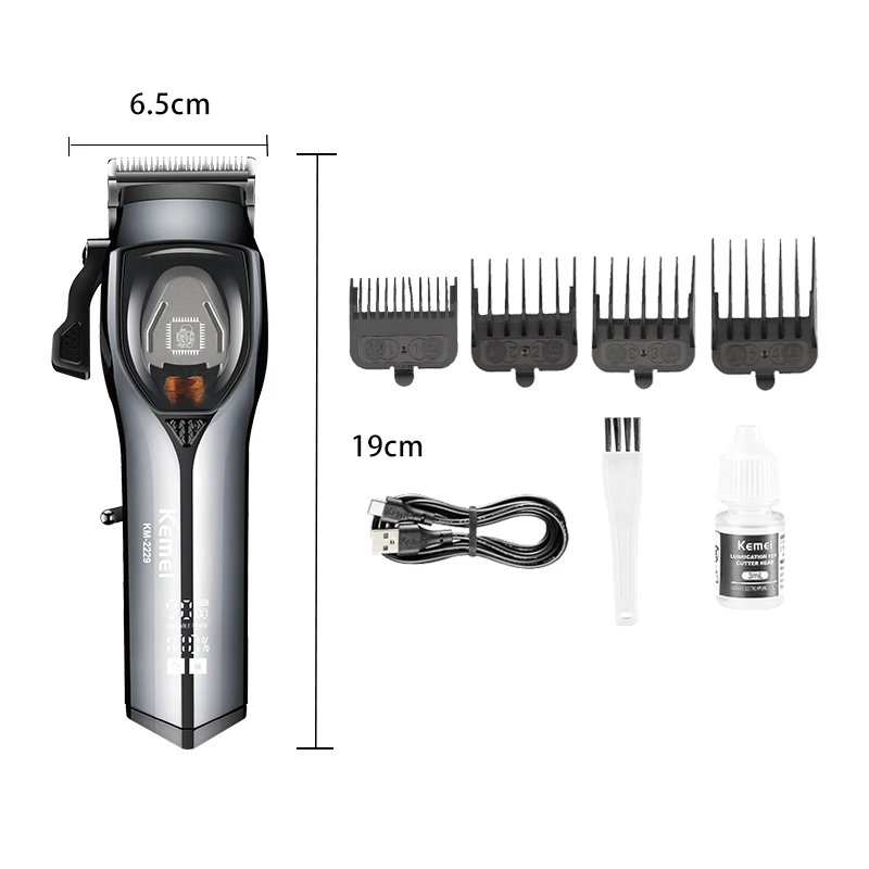 KEMEI km-2229 Rechargeable Hair Trimmer Hair Clippers Professional Razor Barber Use Hair Clipper 9000 RPM