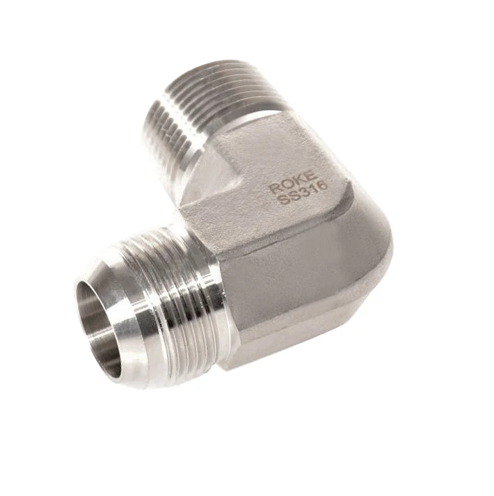 37 Degree Flared Tube Fittings Union 90 degree Male Elbows Stainless Steel or Carbon Steel