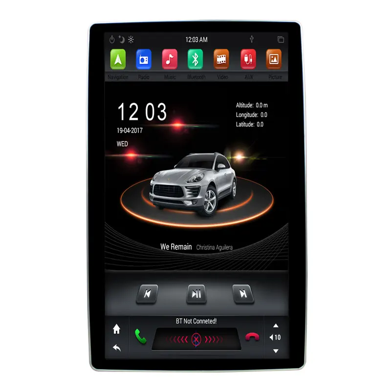 Klyde KD-1280 180 Degree Rotation Tesla Style Universal Model with Android 9.0 System PX6 Car Multimedia System
