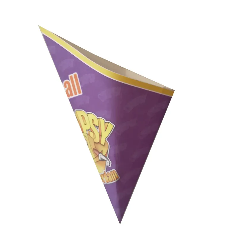 20.5cm triangle paper fries cone popcorn paper cone design food bags