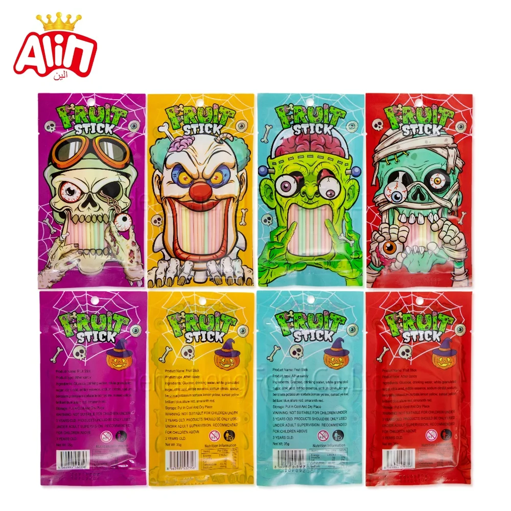 creepy crazy candies funny kids candies packaging Devil thriller pattern fruit flavors cc stick
