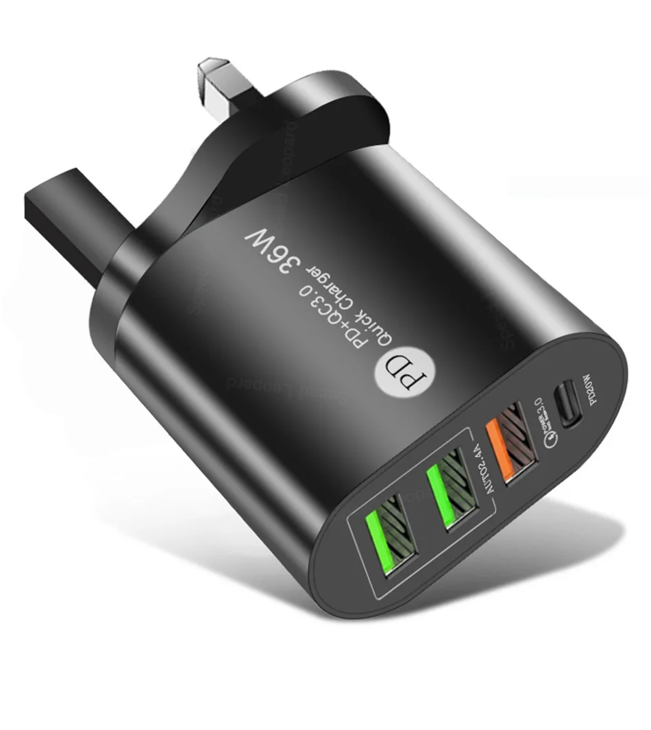 Новый дизайн Лидер продаж PD20W/QC3.0 + 2.4A3USB Быстрая зарядка для путешествий многофункциональное зарядное устройство Apple Samsung Huawei в 2021