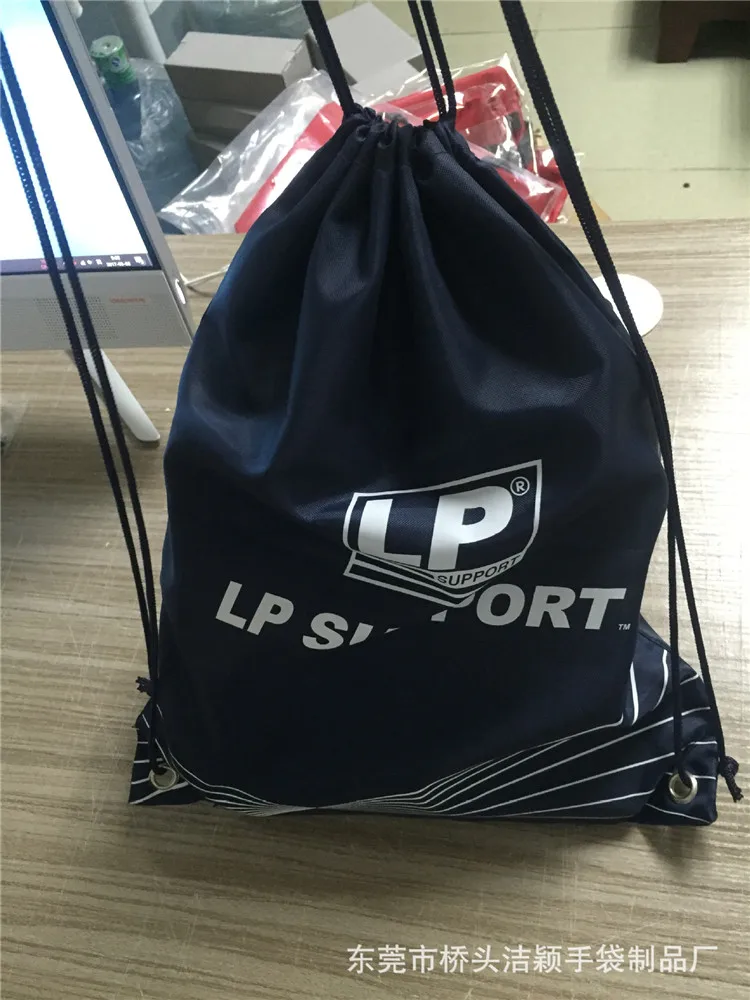 factory custom drawstring backpack/420D polyester drawstring bag