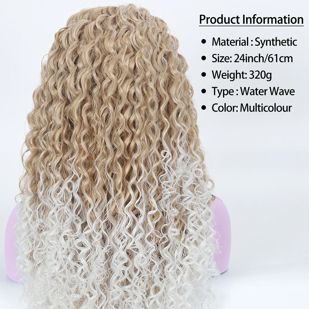 Wholesale Synthetic Lace Front Wigs Water Wave HD Lace High Quality Glueless Wigs High Temperature Fibre for Black Women