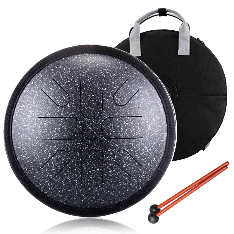 Hluru Tongue Travel Drum 10 Inch 8 Note Handpan Tank Drum Musical Instruments Japanese Mode Steel Drumset TA8