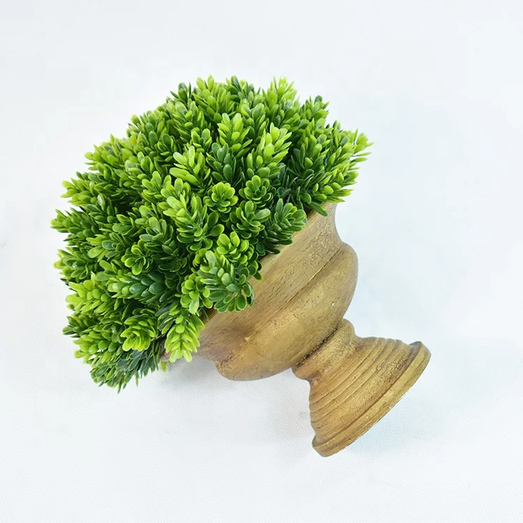Nearly natural artificial plant  Plastic Fake Green Topiary Grass with brown potted for indoor or outdoor