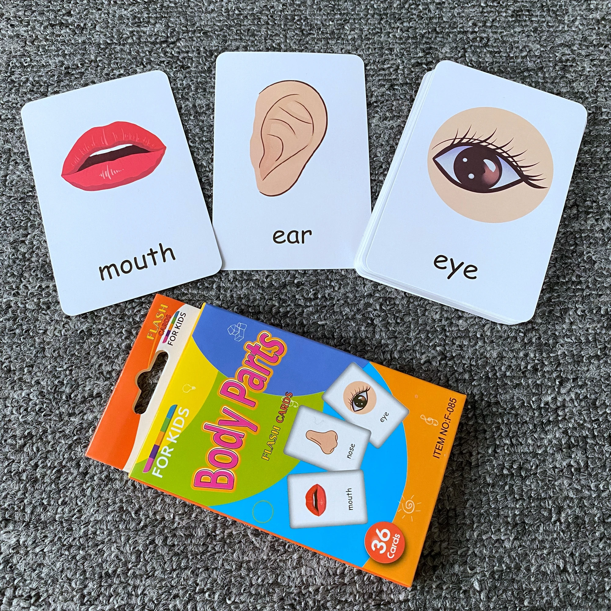 wholesale ready in stock hot sale educational kids flash cards fruits colours animals shape body parts telling time