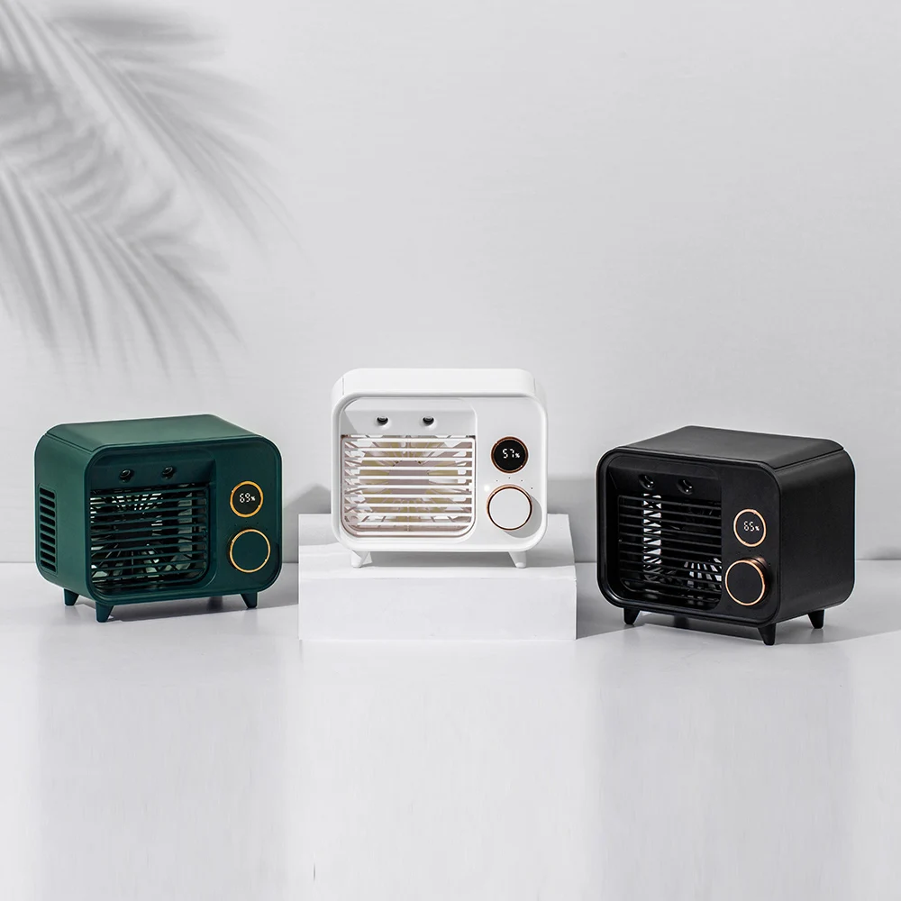 Home Appliances Mini Table Fan Rechargeable Stand Water Air Conditioner Fan Lcd Display Portable USB Charging Small Air Cooler