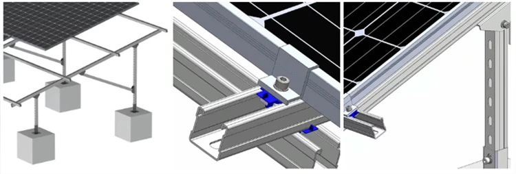 Solar Panel Installation Bracket Ballasted Ground Mount Solar Racking Bracket Kit System
