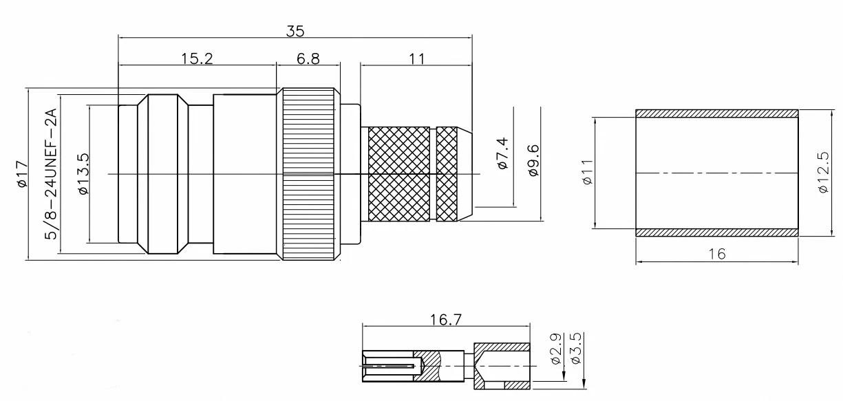 N-K7D Разъем RF хорошего производителя N типа гнездовой разъем для сборки кабеля LMR400