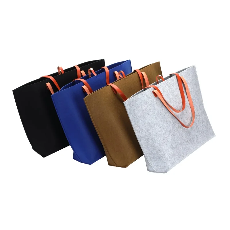 Large size 100% wool felt shopping tote bag gift bag fashion handbag shoulder bag
