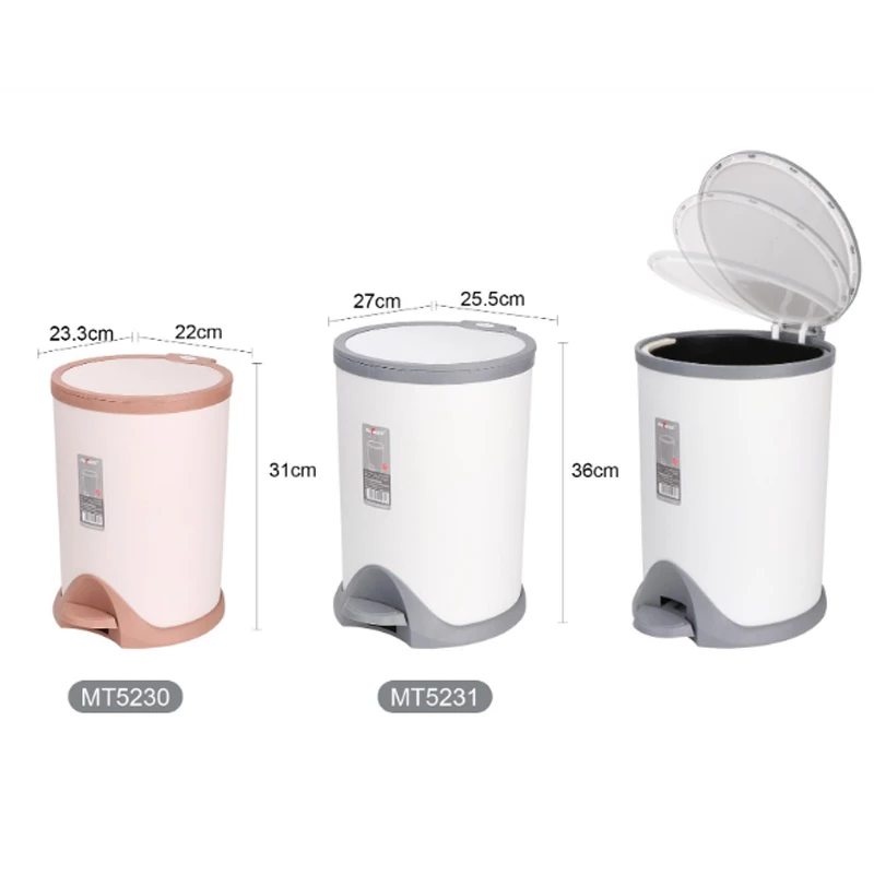 Wholesale Manufacturers Plastic Dustbin Sale Price Round Shape Dustbin Foot Pedal Trash Bin