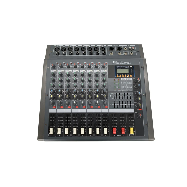 MS-80MP3 8 каналов мощность микшерный пульт с усилителем Blueteeth запись 16 DSP Эффект Профессиональный USB аудио смеситель 18 Гц ~