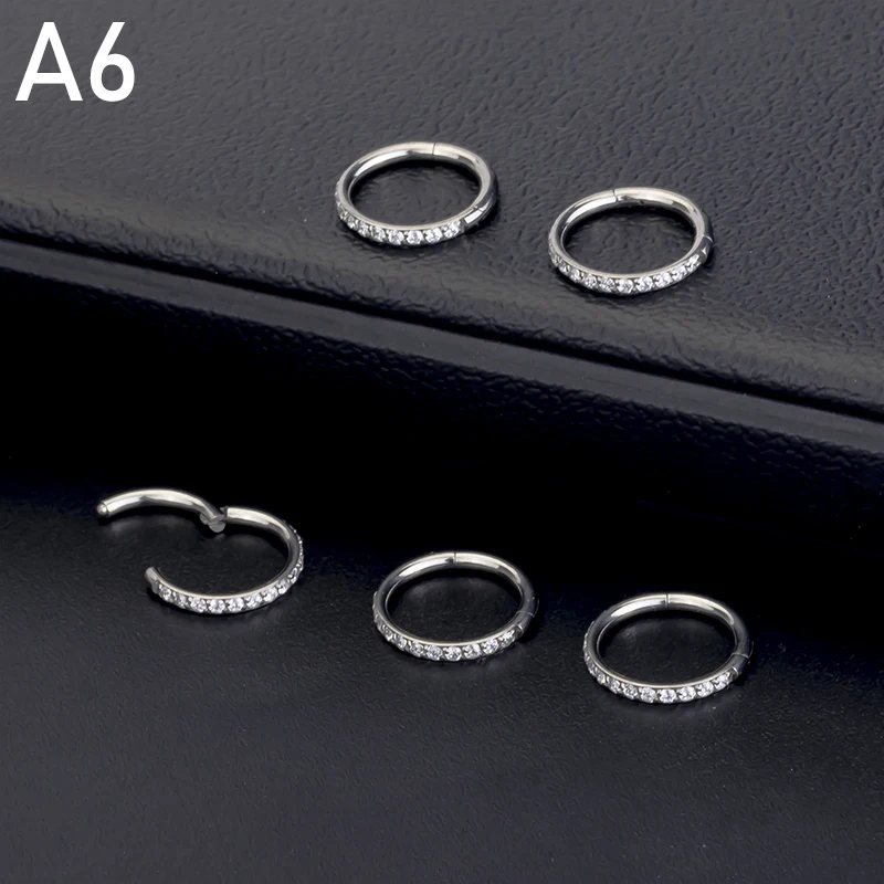 Tragus Septum Piercing Septum Ring Hinged Segment Septum Conch Lip Cartilage Hoops Zircon Titanium Nose Rings