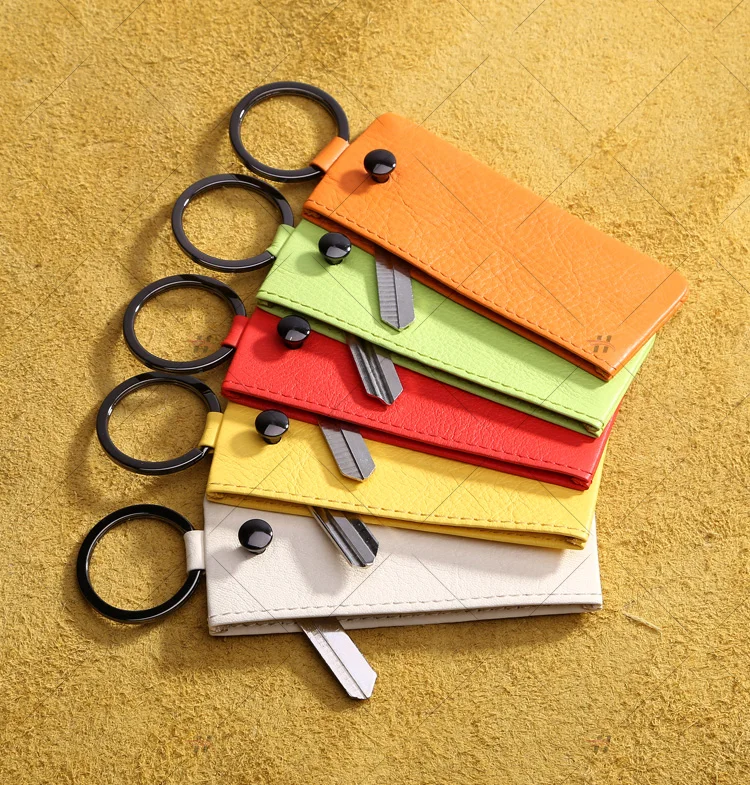 
2021 Key ring leather fashion gift promotion lady new design key holder keychain 