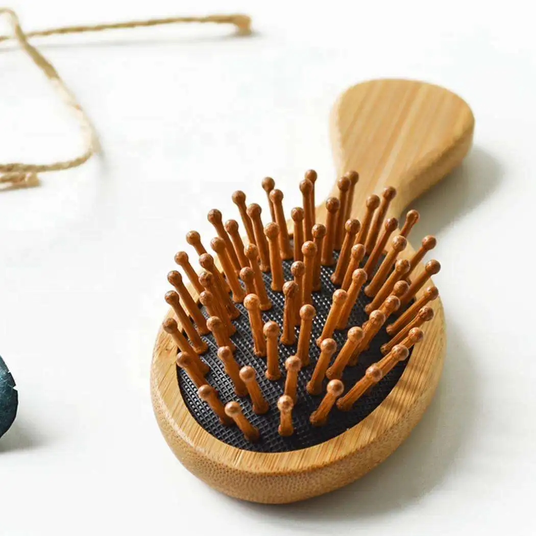 2023 новые продукты, портативная щетка для новорожденных с индивидуальным логотипом, Детская щетка для массажа дерева, Бамбуковая щетка с широкими зубами, деревянная расческа для волос