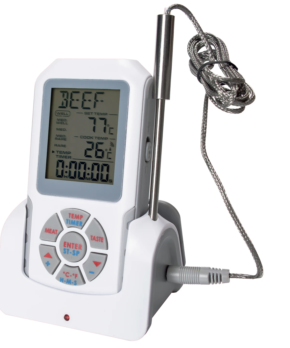 Home decor digital desk clock with humidity temperature display BBQ digital meat thermometer