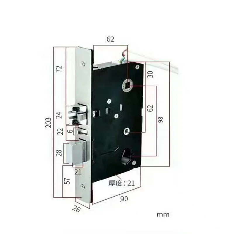 hot sale American standard Mortise Stainless steel RF swipe Hotel key card lock with free management software