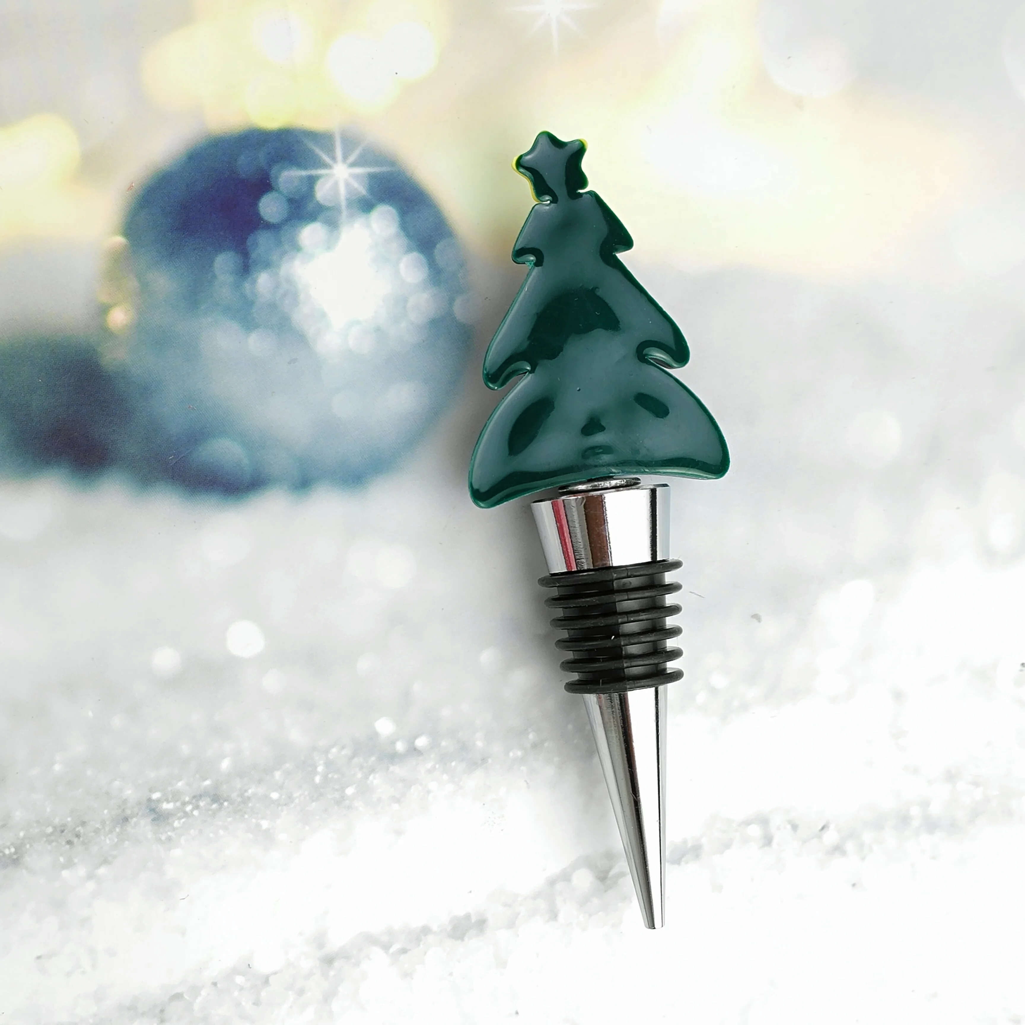 Christmas Tree Kitchen Utensils Eco-friendly Stopper Alloy Whiskey Vacuum Wine Bottle Stopper Bar Accessories