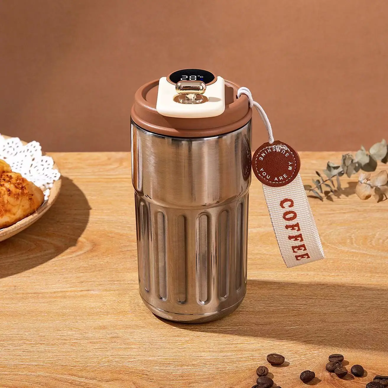 420ml Intelligent Coffee Cup With Led Display Temperature 316 Stainless Steel Insulated Cup Office Cups For Women Custom Logo