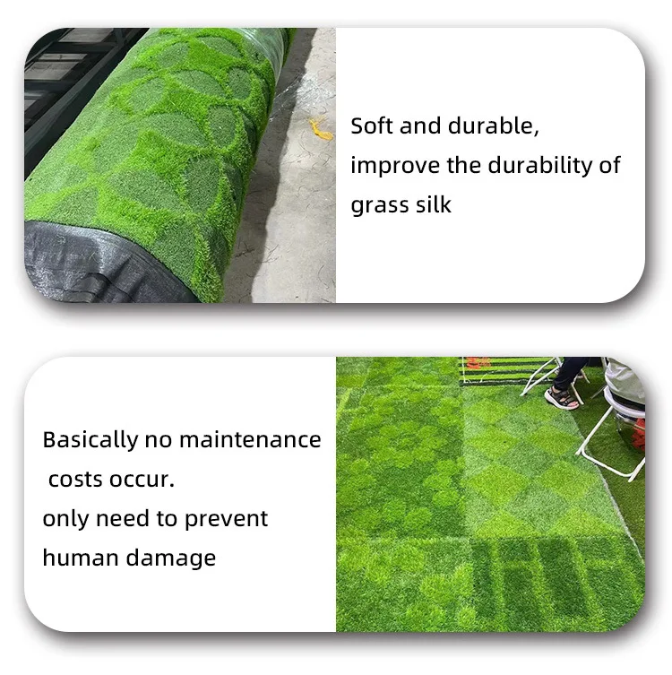 Embroidered Lawn Fancy Carpet PE Creative Artificial Grass Turf 3D Cotton Eco-friendly Plastic Carpet Plastic Trees Green