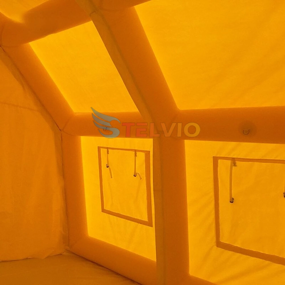 Double Safe Manufacturer Custom Live Green Large Canvas Camping Medical Inflatable Disaster Relief Tents