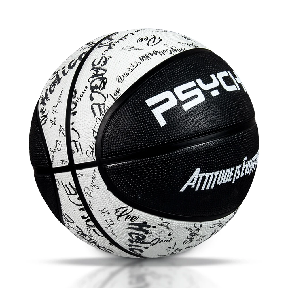 PSYCHE outdoor cheap wholesale custom Logo Printing training quality Size 3 5 6 size 7 inflatable  Rubber Basketball Ball