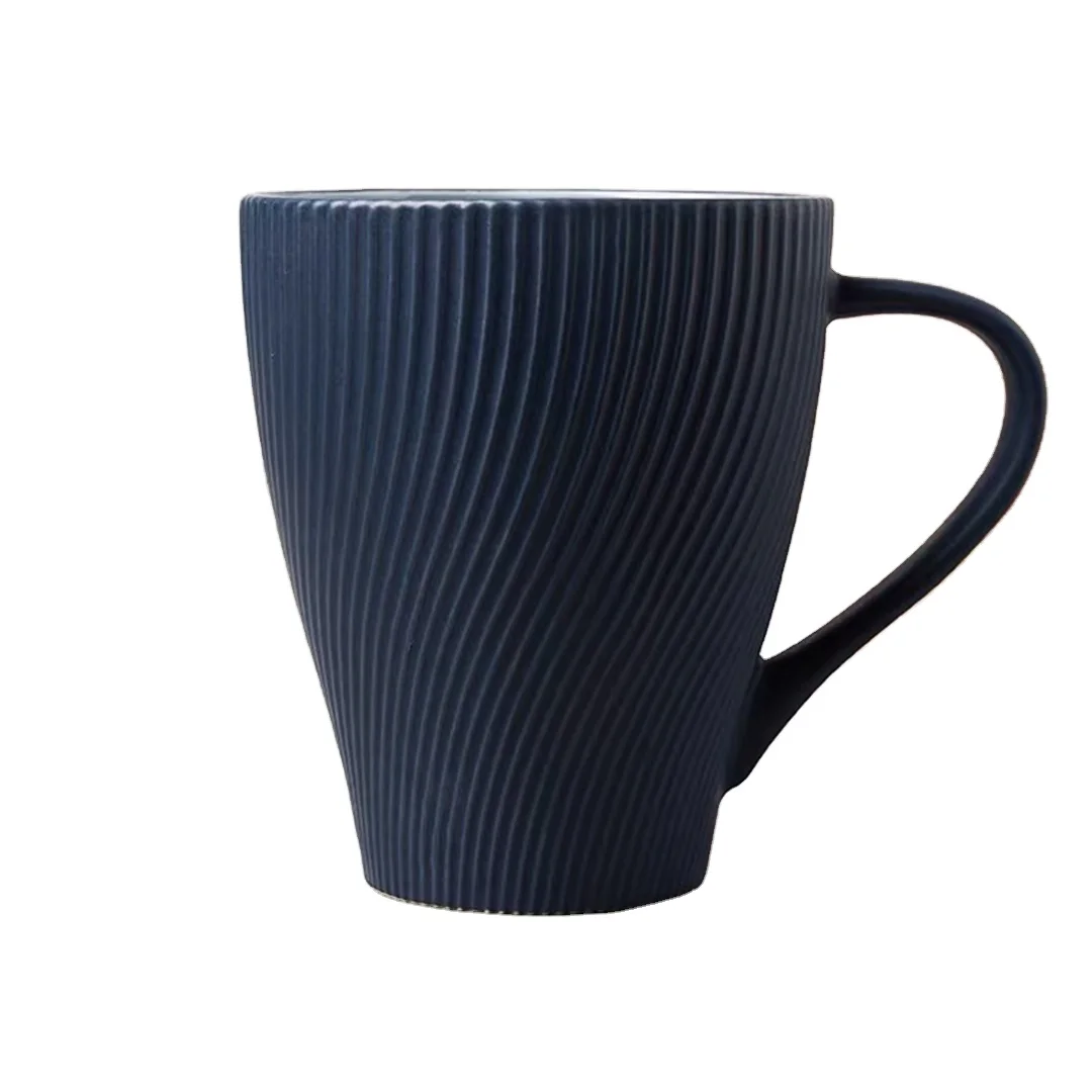 wholesale nordic striped mugs ceramic couple mugs coffee mug 350ml breakfast milk cups for gift