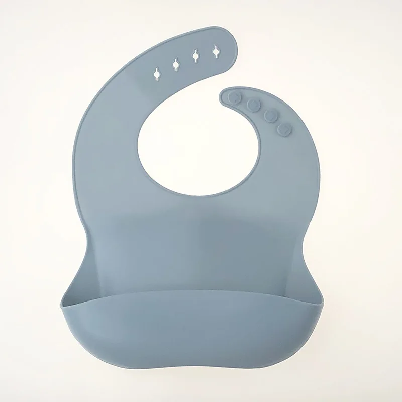 Wholesale BPA Free Waterproof Silicone Baby Bib With Food Catcher Baby Silicone Bibs