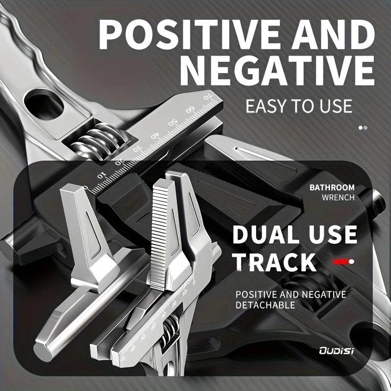 Aluminum Alloy Bathroom Wrench Multi-Function Wrench 6-68mm Short Handle Adjustable Spanner Plumbing Large Open-End Wrench