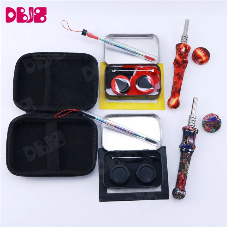 Dabs титановая горелка для ногтей, стеклянные трубки для сорняков, силиконовая курительная трубка