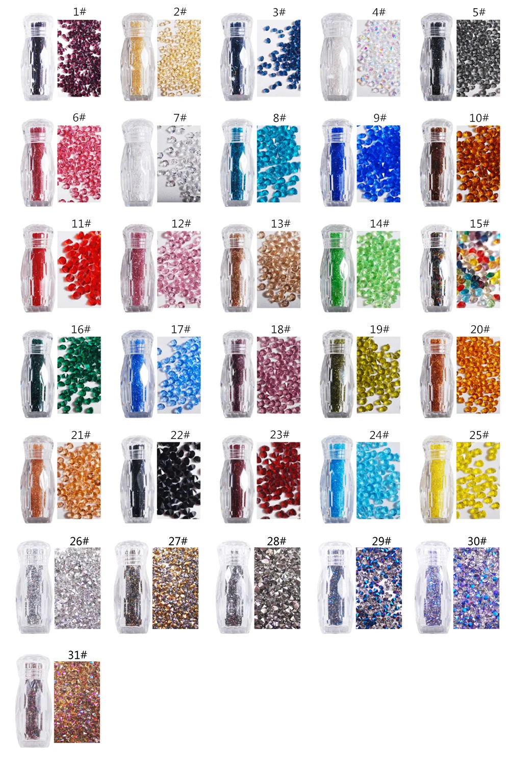 OEM Colours Luxury AB High Quality 1MM Mini Tiny Micro Crystal AB Nail Stones Rhinestones Pixie Dust Rhinestone