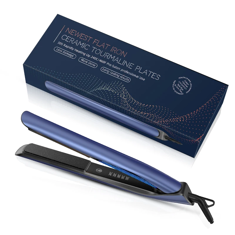 Professional  PTC Fast Heating Touch Screen LED Display Flat Iron Hair Straightener with Intelligent Breathing Light
