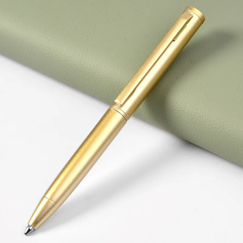 Gold Slim Metallic Retractable Mini  Slim Black Ink Pen