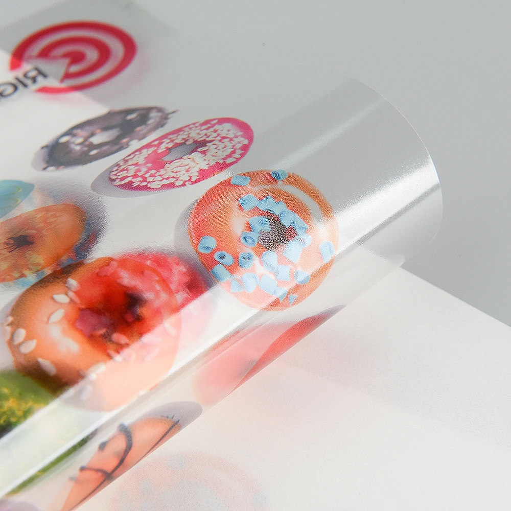 UV Adhesive Inkjet Printable Transparent A4 Size Waterproof Self Adhesive Clear Film Sheet Vinyl Sticker Sheet Label Paper