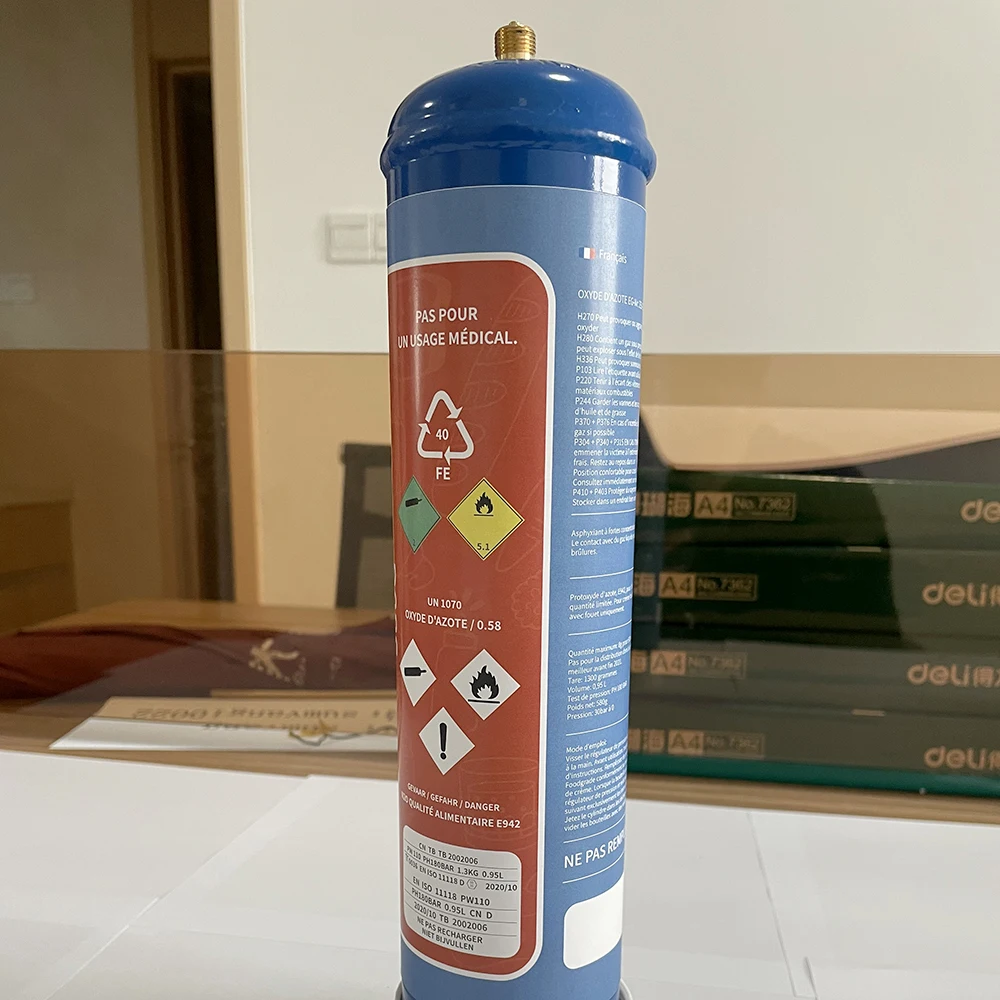  Современная Простота портативный 580g 0.95L N2O крем-зарядное устройство газ заполняющий