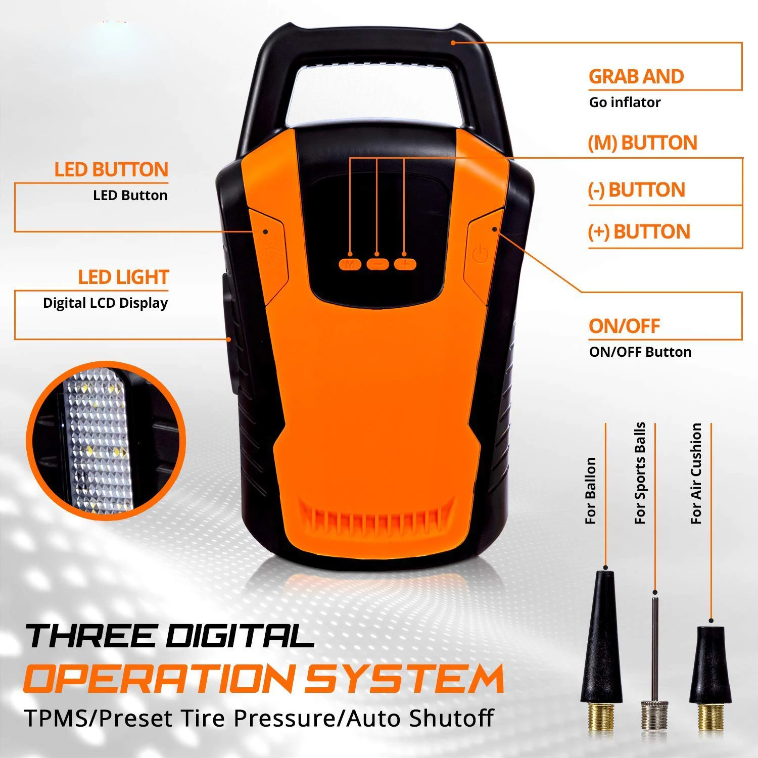 150PSI Cable Tyre Inflator Corded Air Compressor for Car Tyre Air Pump for Car Tire Auto Stop Mini 4 Pressure Units Auto Stop