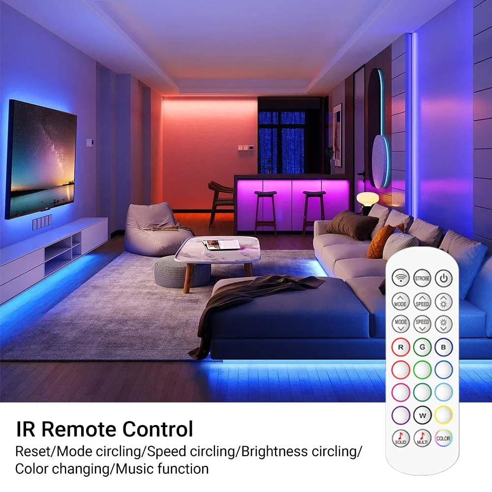 TUYA Smart APP SMD 5050 RGB Colorful DC12V Flexible LED Light  APP  TV Background Lighting tuya Led Strip