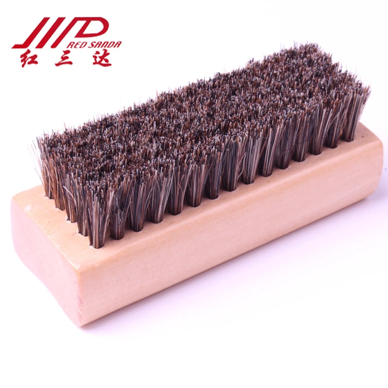 Hot Selling Portable Wooden Sneaker Brush Horse Hair Boar Bristles for Shoe Cleaning Beech Handle Removes Dust-for Home Use