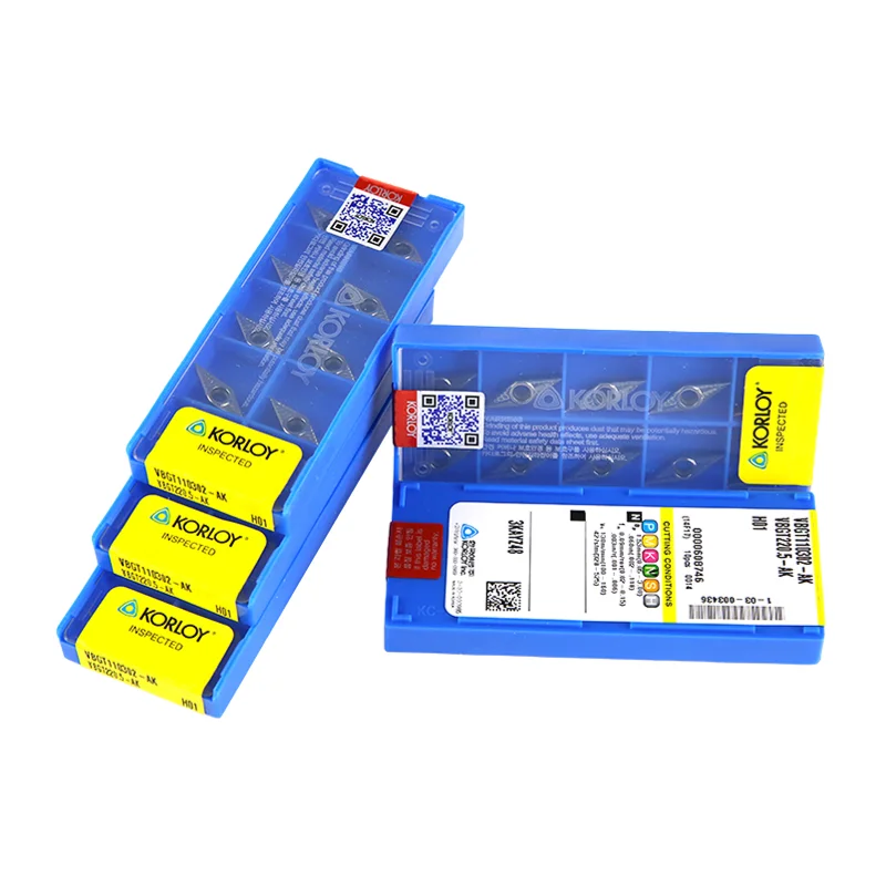 KORLOYS CNC inserts VBGT160404-AK H01 VBGT16408-AK VBGT160412-AK  Diamond shaped insert for aluminum turning