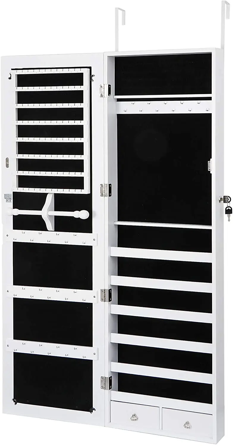 Ювелирные изделия Armoire Запираемая дверь установленная стена шкафа ювелирных изделий с зеркалом полной