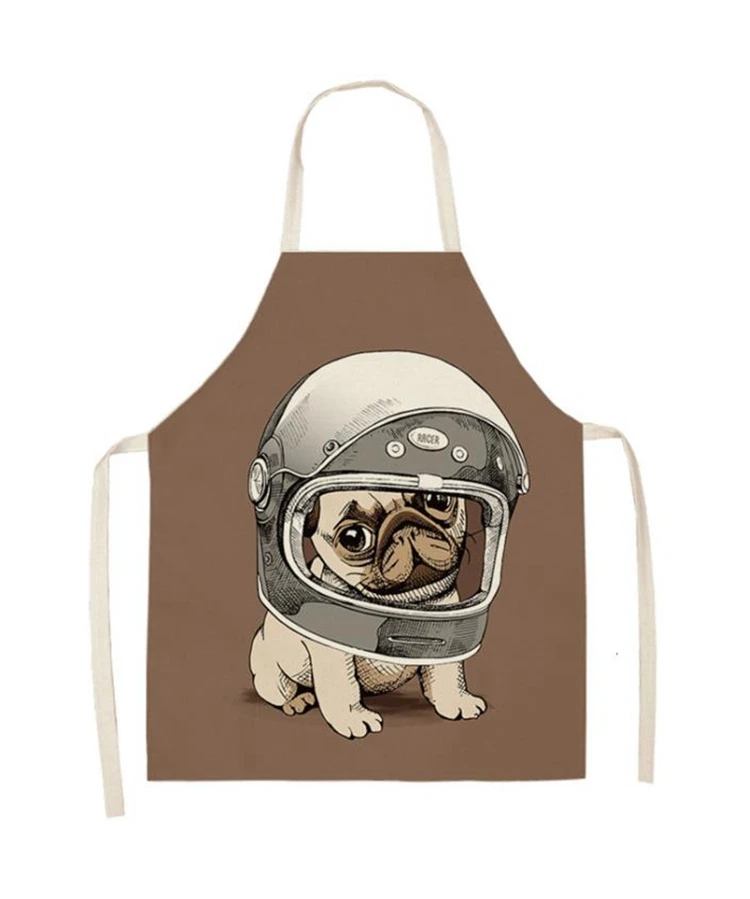 Cute pug pattern linen apron